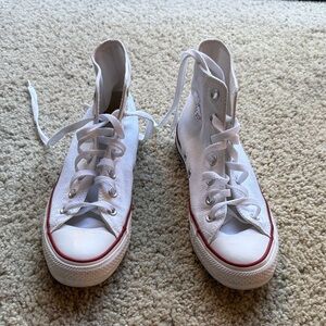 Converse All-Stars White High-Top Sneakers with Red Accents